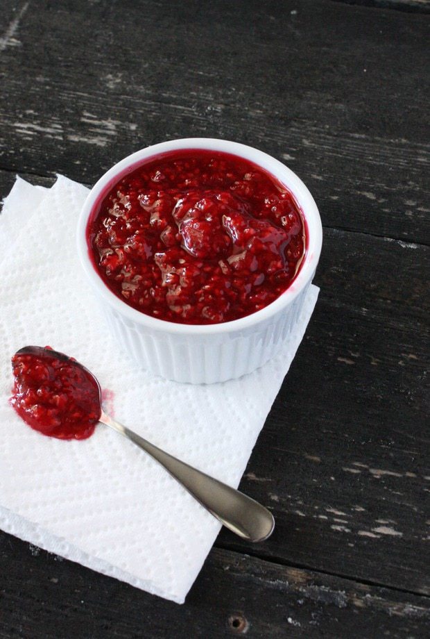 Smashed Raspberry Compote Cake 'n Knife