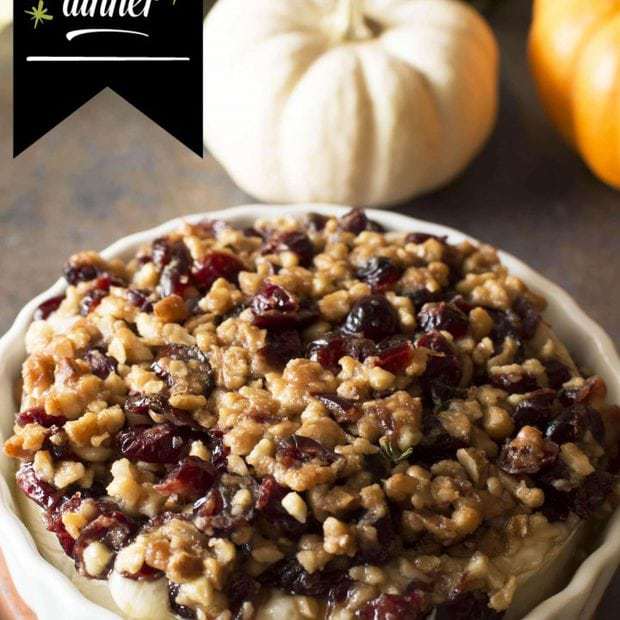 Baked Camembert with Cranberry Walnut Crust | cakenknife.com