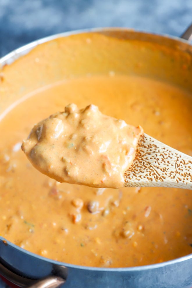 spoon with chili cheese dip image
