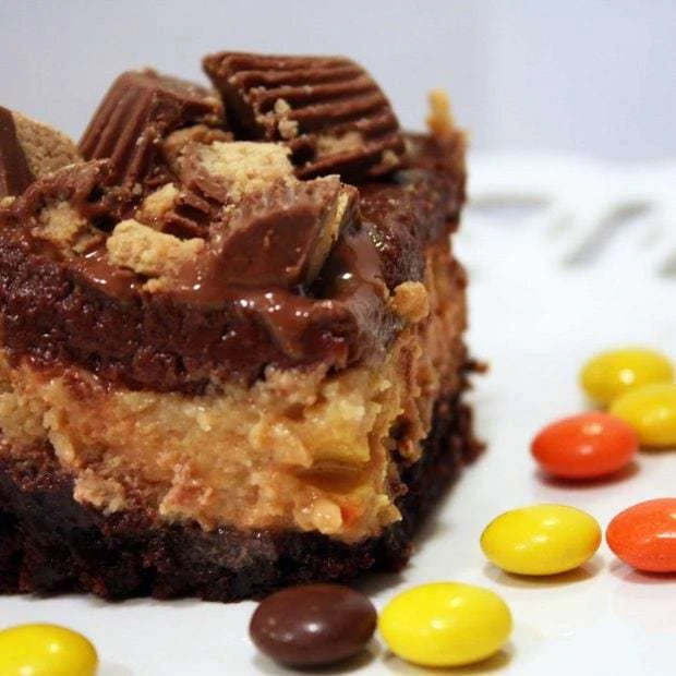 Sinfully Rich Reese's Cheesecake Brownies