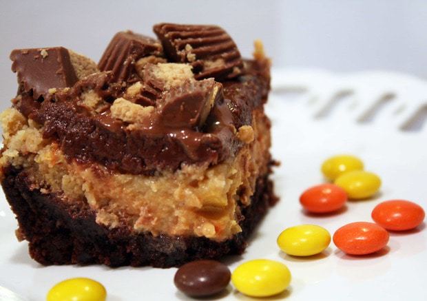 Sinfully Rich Reese’s Cheesecake Brownies