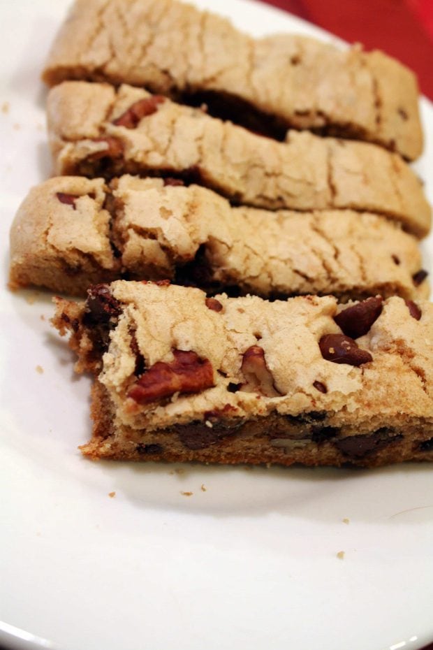 Soft and Gooey Chocolate Chip & Pecan Cookie Bars