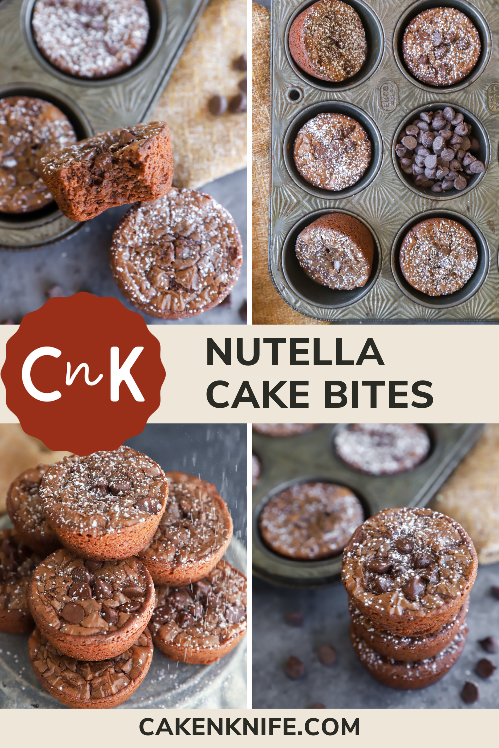 Nutella cake bites pinterest image