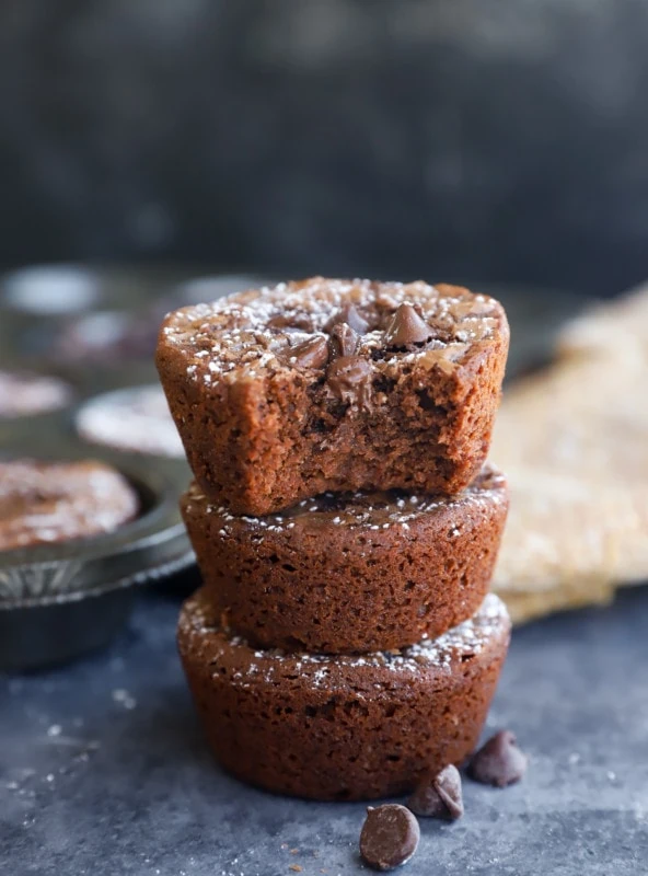 Nutella cake bites in a stack image