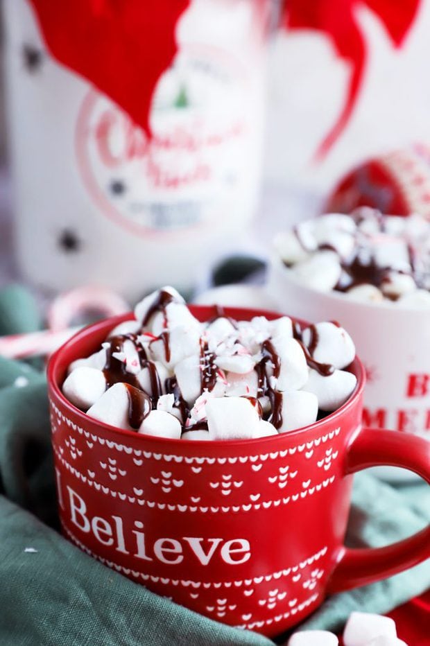 Hot chocolate and marshmallows