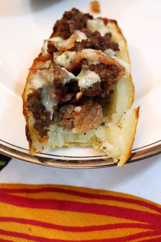 Bacon & Blue Cheeseburger Potato Skins