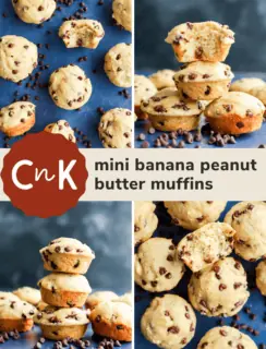 Banana mini muffins Pinterest graphic