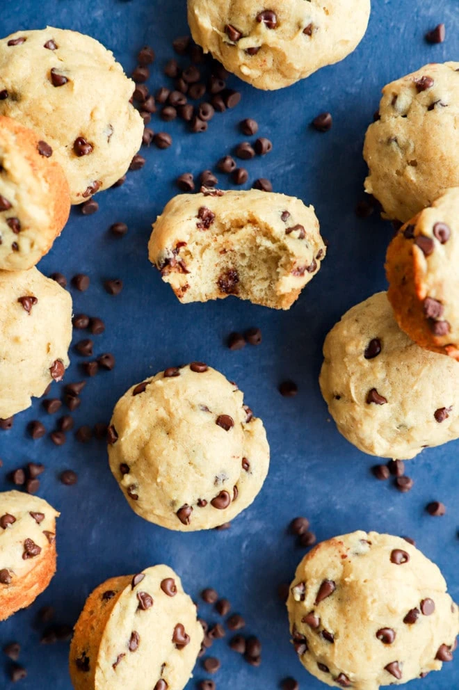 Chocolate breakfast treats with a bite taken out of it