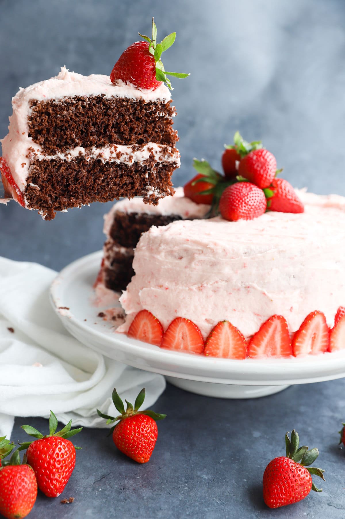Dark Chocolate-Covered Strawberry Cake Recipe - BettyCrocker.com