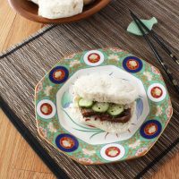 Steamed Buns with Braised Pork and Quick Pickled Cucumbers