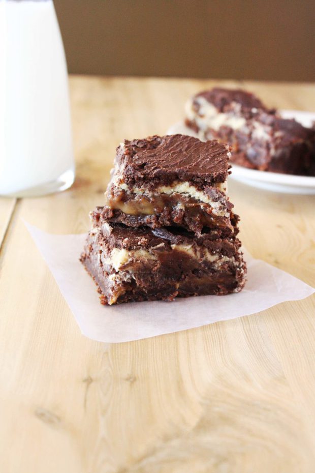 Peanut Butter Caramel Stuffed Brownies