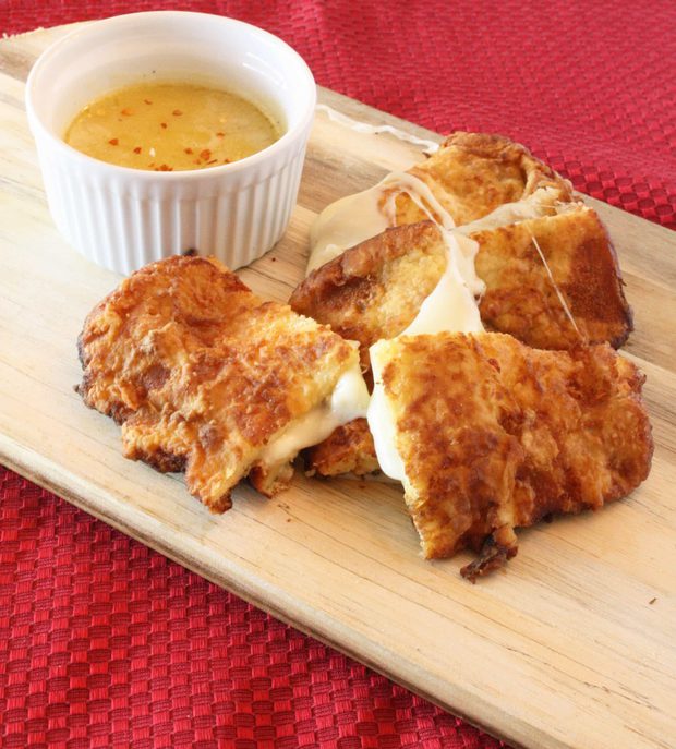 Fried Grilled Cheese with Tangy Lemon Dipping Sauce