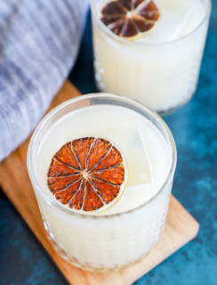Easy soju yogurt cocktail in glasses