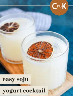 Soju yogurt cocktail Pin image