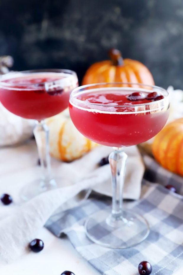 Cocktail for fall with cranberries image