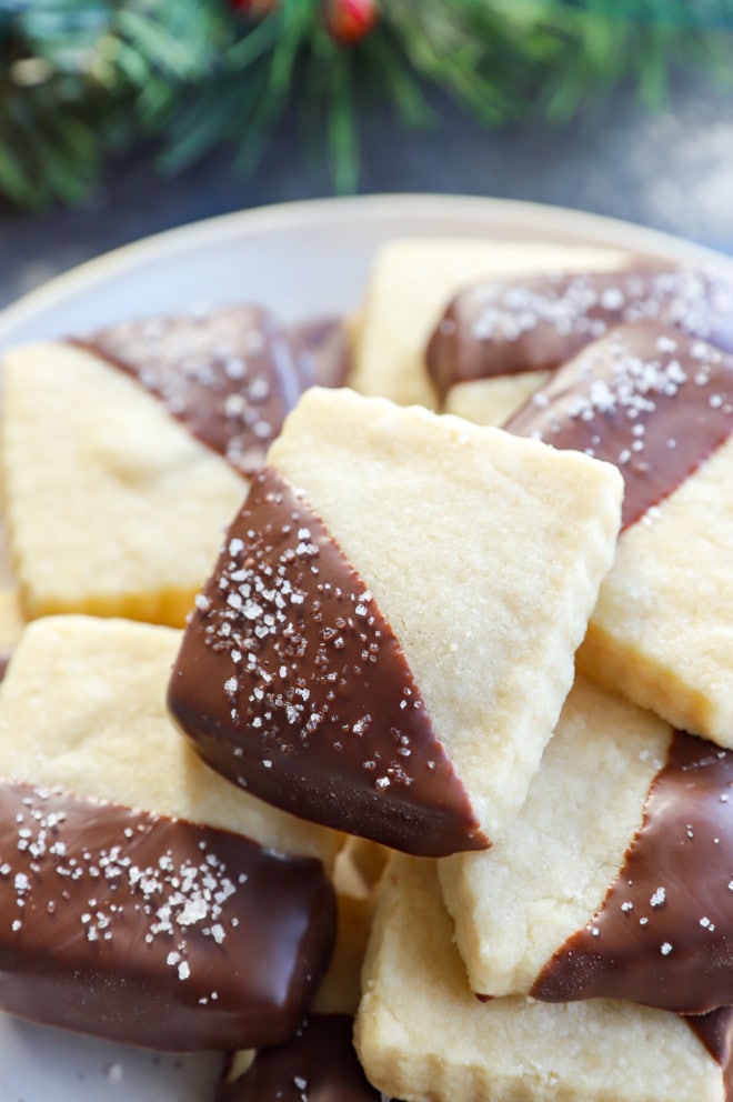 Homemade holiday treats for christmas with chocolate and sea salt