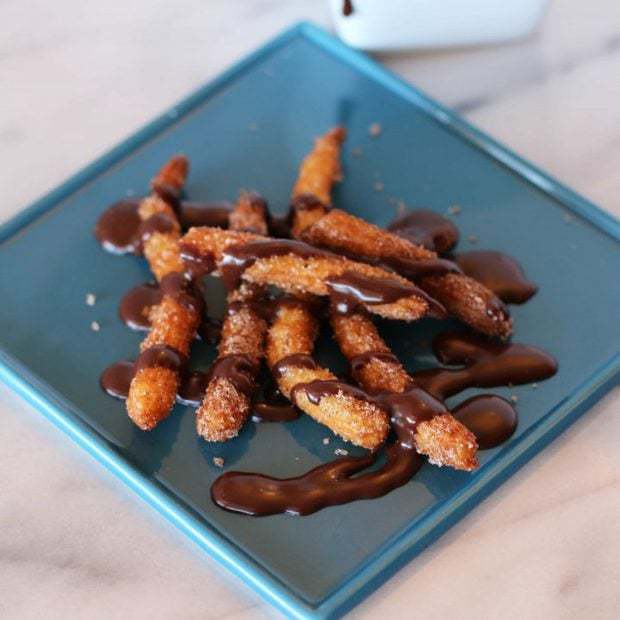 Mini Churros with Mexican Hot Chocolate Dipping Sauce