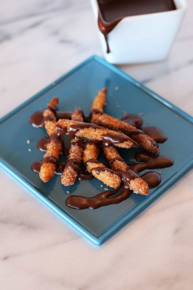 Mini Churros with Mexican Hot Chocolate Dipping Sauce