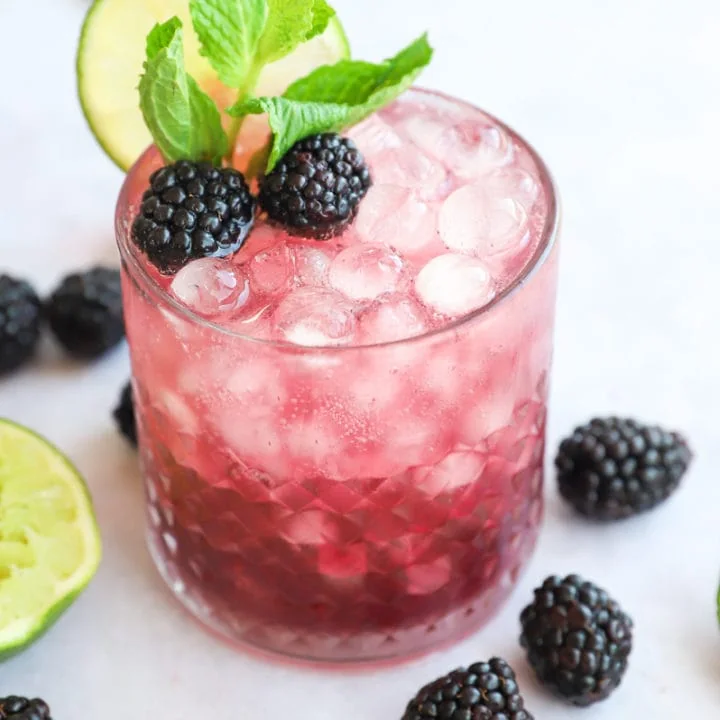 Blackberry gin fizz cocktail image