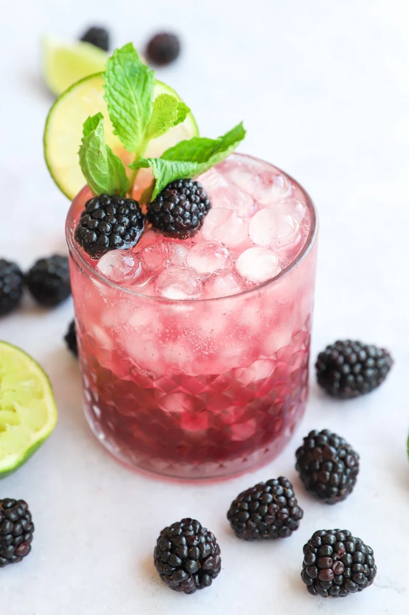 Blackberry gin fizz cocktail image