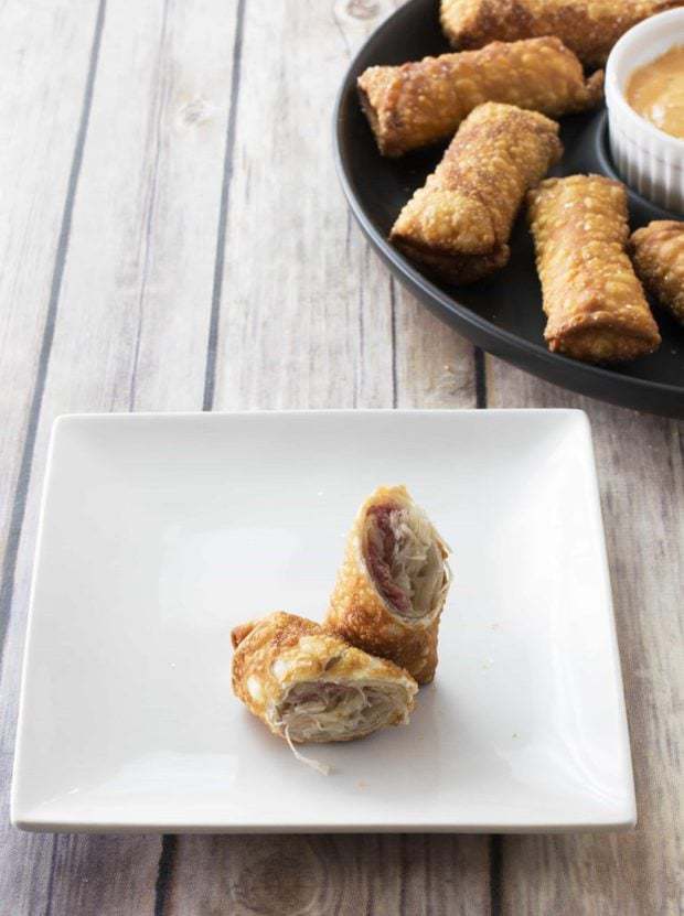 Reuben Egg Rolls with Thousand Island Sauce