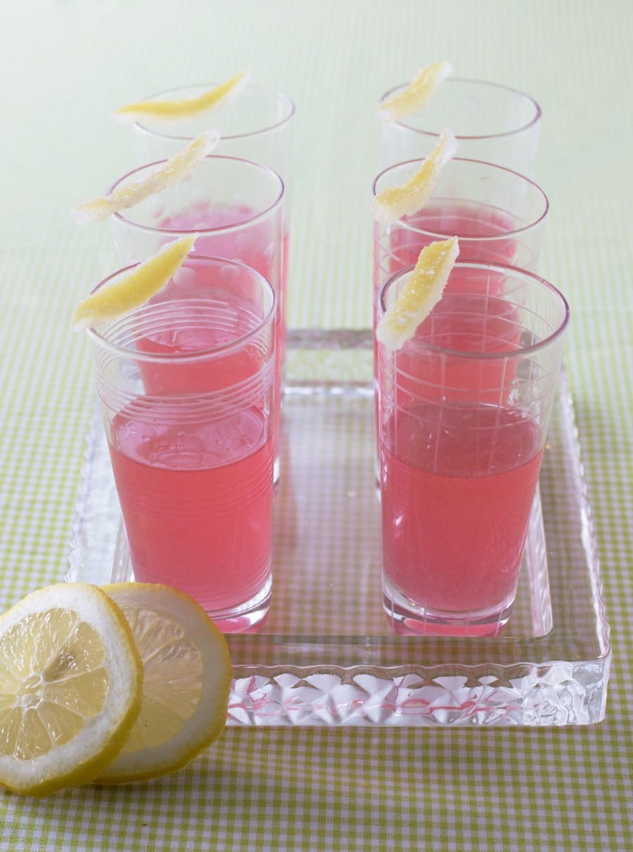 Pink Lemonade Shots Cake n Knife