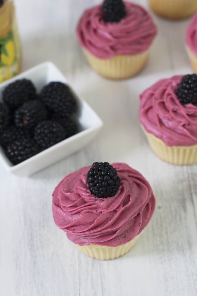 Top down photo of vanilla cupcakes