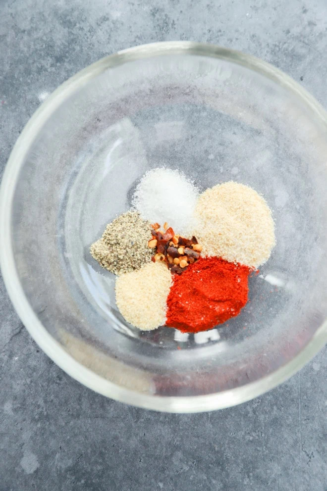 Simple spice rub mixture in a bowl photo