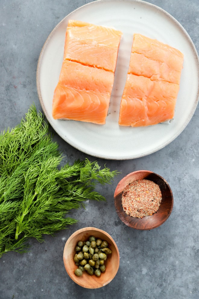 Photo of ingredients for salmon sandwich recipe