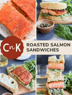 Salmon Sandwich with Creamy Dill Sauce pInterest image