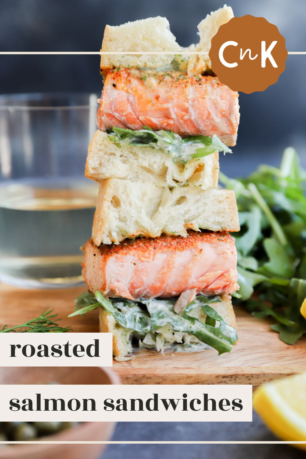 Salmon Sandwich with Creamy Dill Sauce | Cake 'n Knife