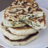 Homemade Cheese & Herb Stuffed Naan