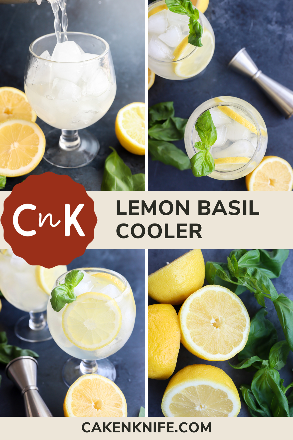 Lemon basil cocktail graphic