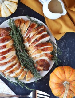 Overhead photo of beer brined turkey breast