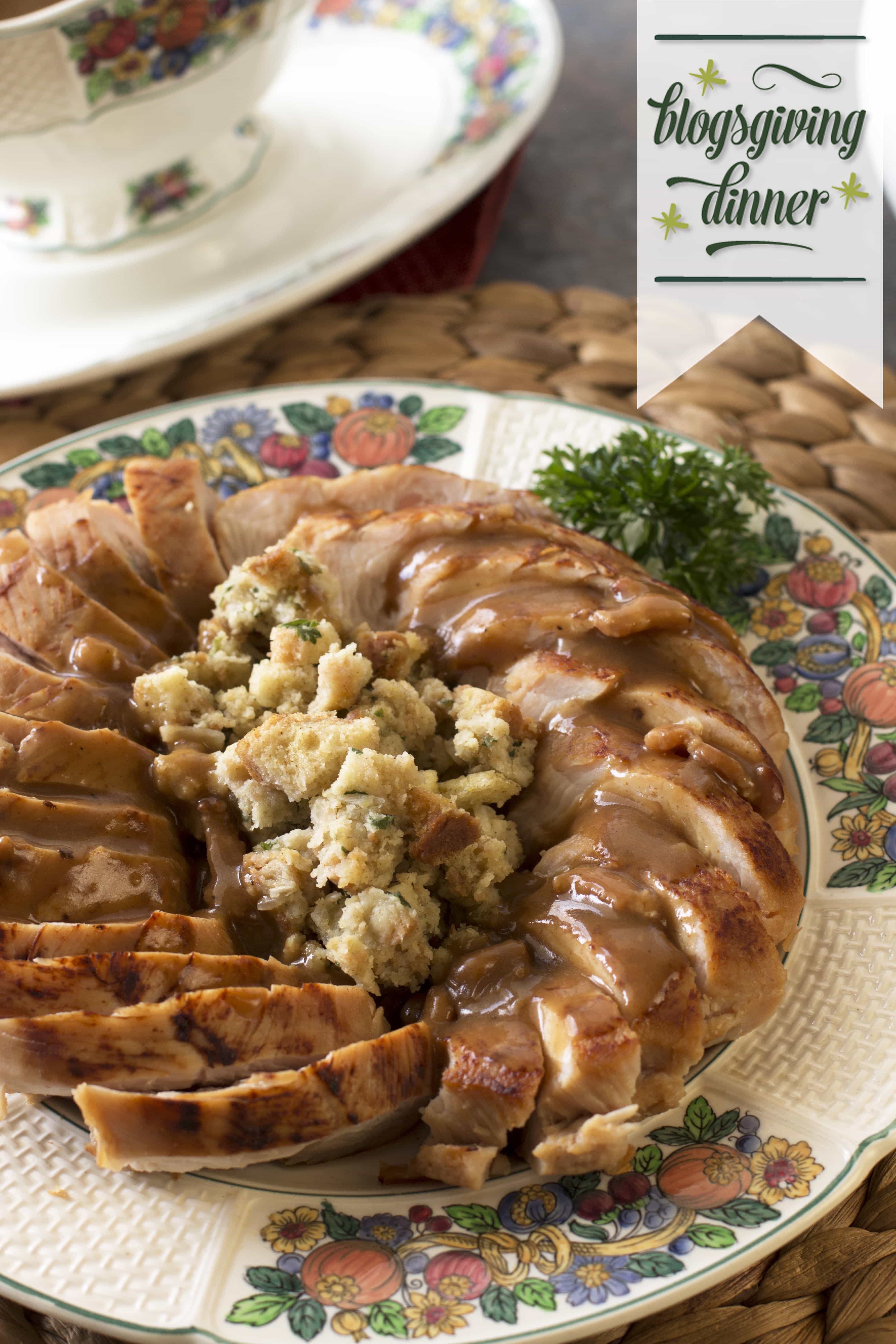 Beer Brined Turkey Breast with Bacon Gravy Cake 'n Knife