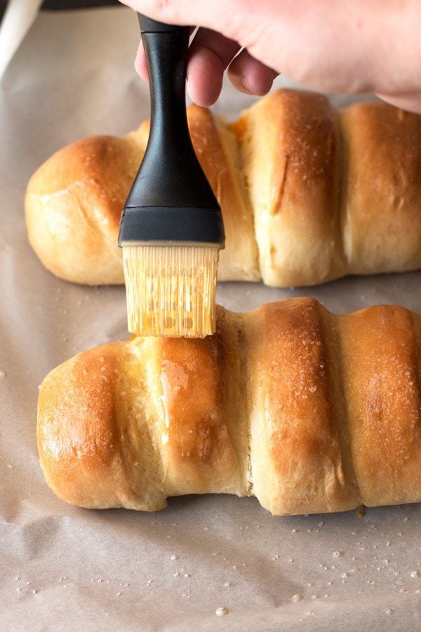 Cheddar Cheese Stuffed Parker House Rolls | cakenknife.com