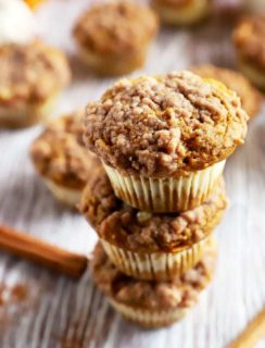 Stack of muffins for fall picture