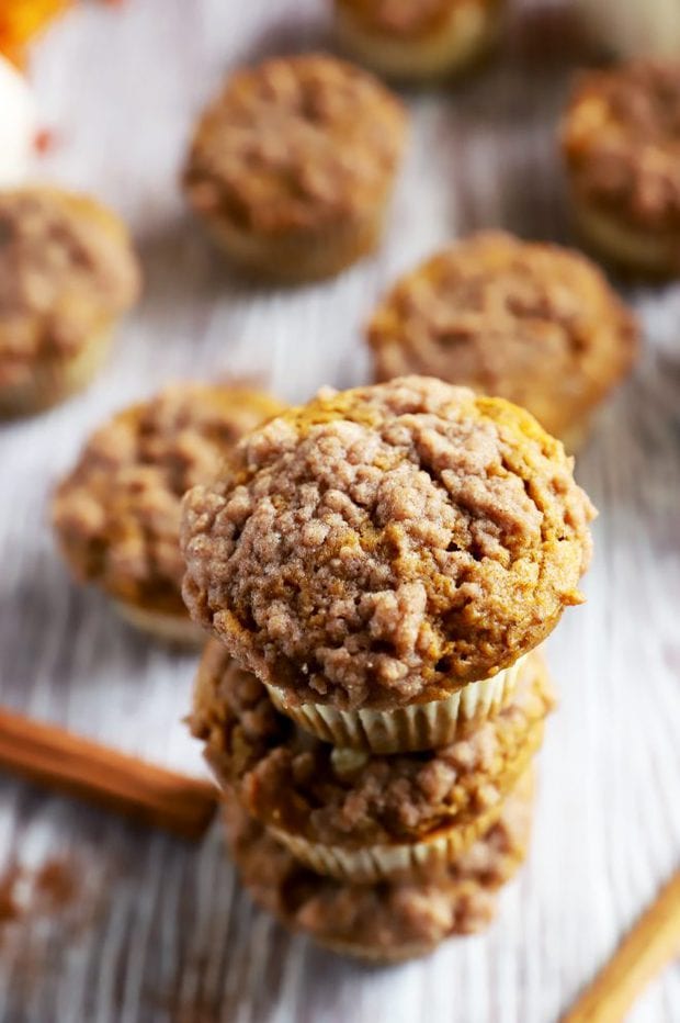 Overhead photo for muffins with pumpkin