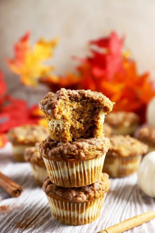 Image of pumpkin muffin with bite taken out