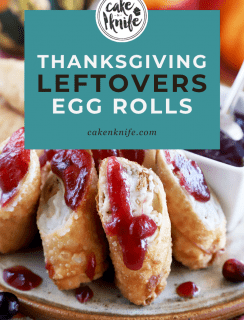 Thanksgiving Leftover Stuffed Egg Rolls Pinterest Image