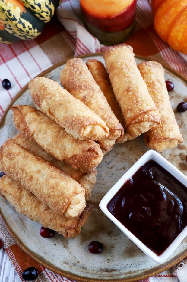 Thanksgiving Leftover Stuffed Egg Rolls