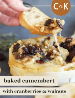 Baked Camembert with Cranberries and Walnuts Pin Image