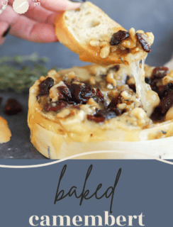 Baked Camembert with Cranberries and Walnuts Pin Picture