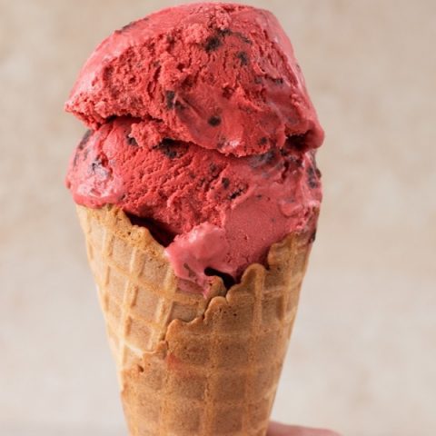Red Velvet Ice Cream with Brownie Chunks