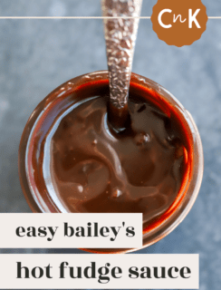 Baileys hot fudge sauce pin image