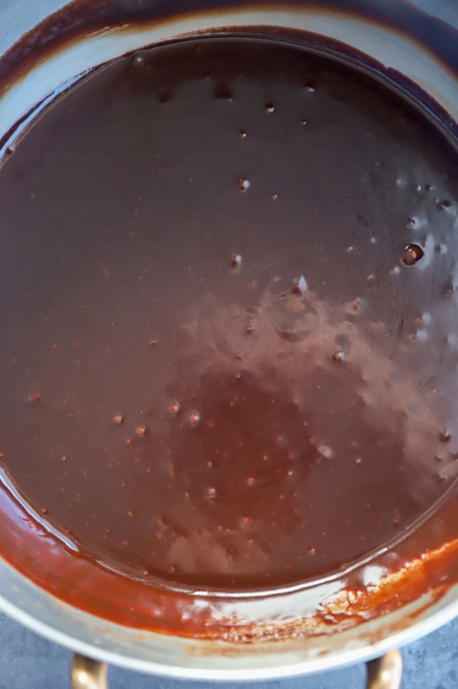 hot fudge sauce in saucepan picture