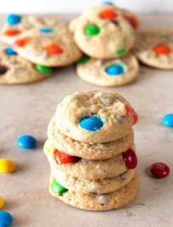 Soft Batch Mini M&M Cookies | cakenknife.com