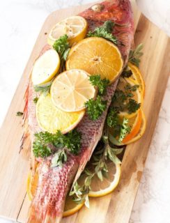 Roasted Citrus & Herb Red Snapper | cakenknfe.com