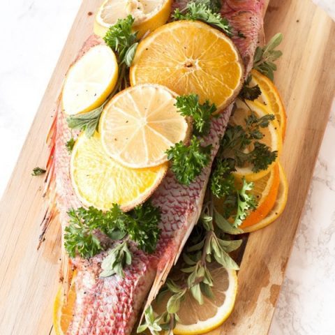 Baked Red Snapper With Garlic and Herbs Recipe