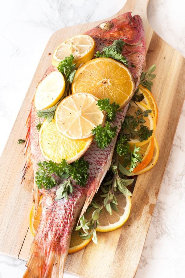 Baked whole red snapper shop